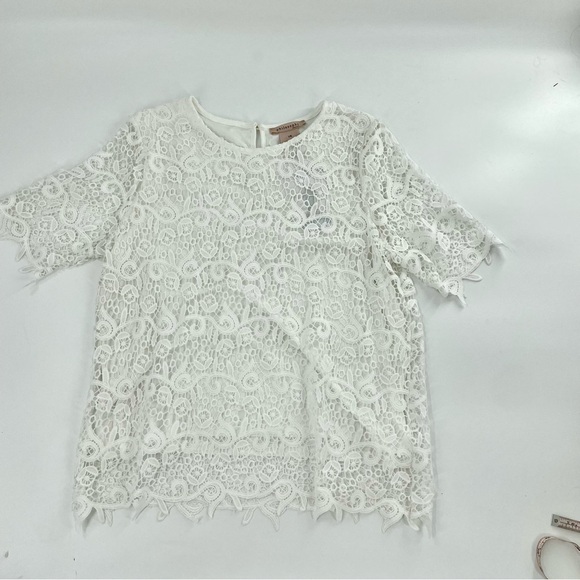 NWT Philosophy White Floral Crochet Lace Overlay Top - Picture 3 of 9